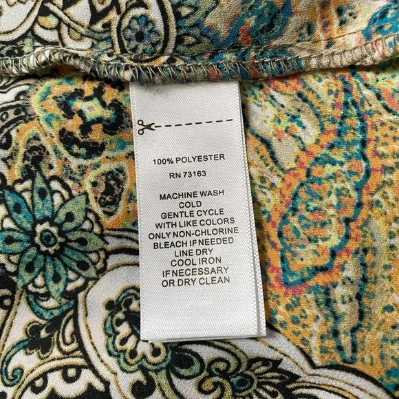 SPENSE | Women’s Boho Colorful Sharkbite Hem Paisley Print Patchwork Size M - Picture 8 of 8